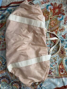 H&M Blush Pink Travel Duffel Bag with Cream Straps